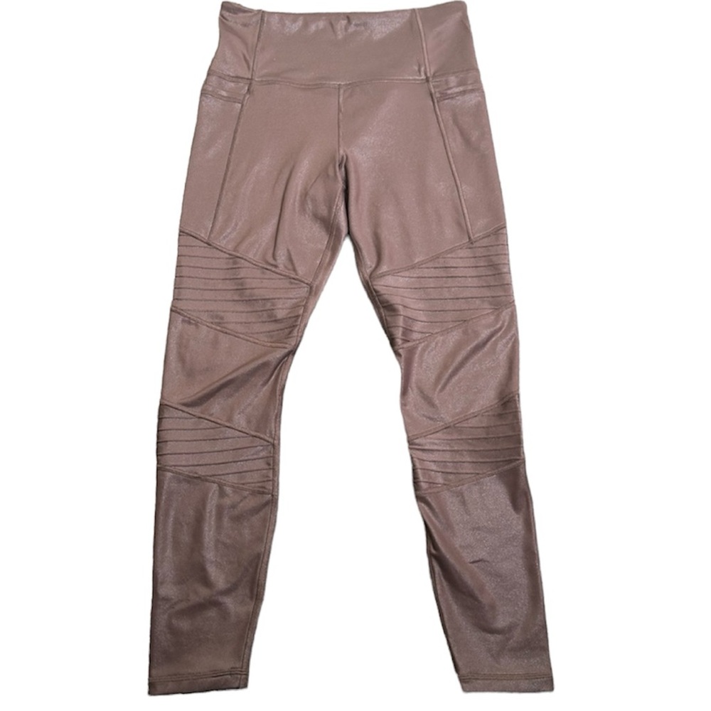 Athleta  Inclintation  brown purple moto tight leggings size small
